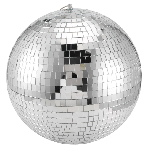 Bola espelhada de 30 cm com iluminação disco, bolas de espelho refletivas para palco, prata 2