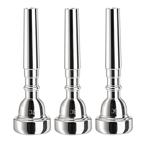 3er-Pack Trompetenmundstücke, 7C, 5C, 3C, versilbert
