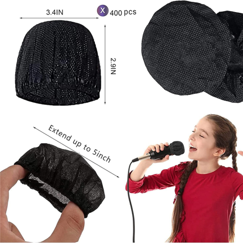 Pacote com 400 capas descartáveis para microfone, ideais para conferências, shows e karaokê. 1