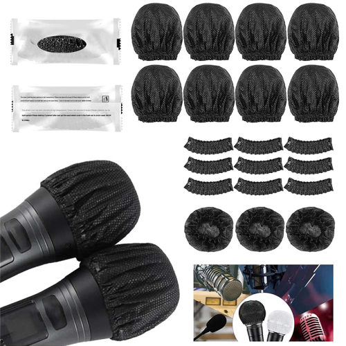 Pacote com 400 capas descartáveis para microfone, ideais para conferências, shows e karaokê. 2