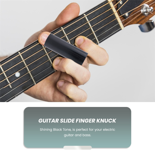 1 st gitarrsläde svart rostfritt stål fingerknuck 1