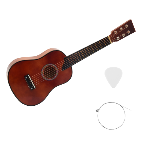 Guitarra de 25 polegadas, corpo de madeira de balsa, 6 cordas, guitarra acústica, com palhetas 2