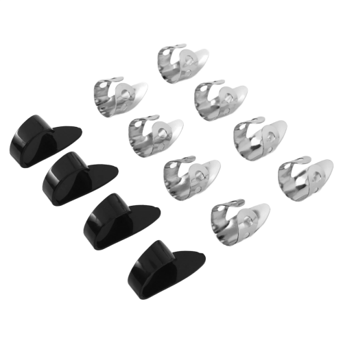 Conjunto de 12 Palhetas de Aço Ajustáveis para Guitarra Baixo 2