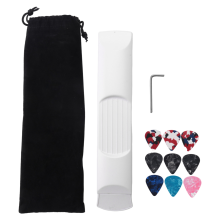 Guitarra de bolso com braço para prática, guitarra portátil de 6 trastes para treinamento.