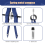 Kit de geometria com trava, compasso de matemática e precisão, metal (azul) 6