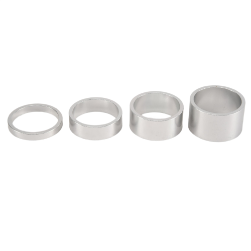 4 stuks/set 5/10/15/20 mm aluminiumlegering headset spacer, zilver