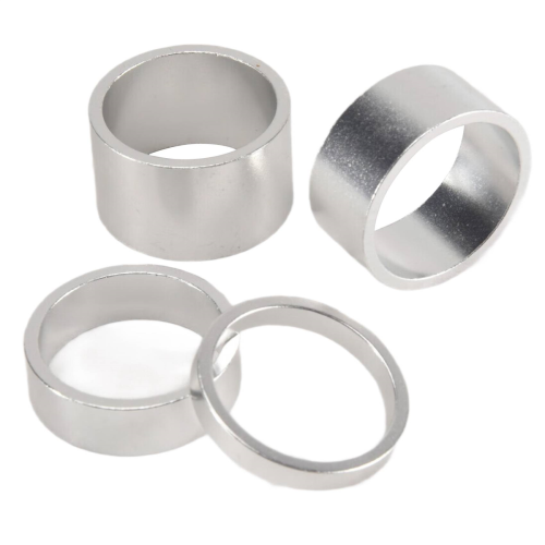 4 stuks/set 5/10/15/20 mm aluminiumlegering headset spacer, zilver 2