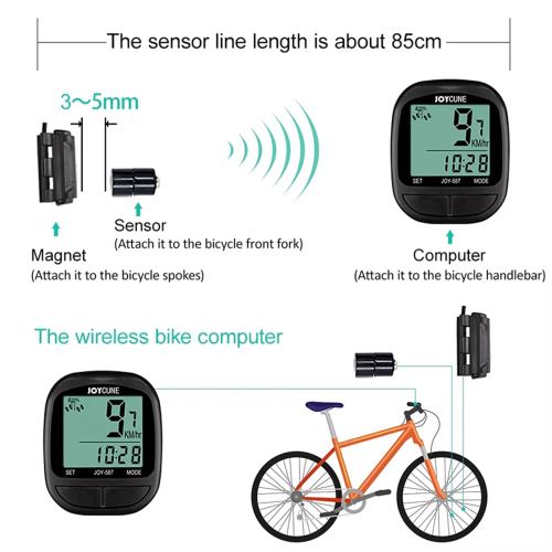 Bike Computer Bicycle Waterproof Wired Speedometer Odometer Stopwatch 2