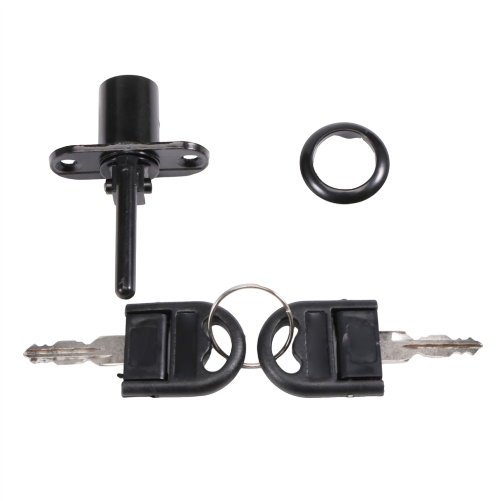 Zinc Alloy Drawer Cupboard Locker Cam Lock with Keys, Black-image-OPC-PJ2Z79K-NEW