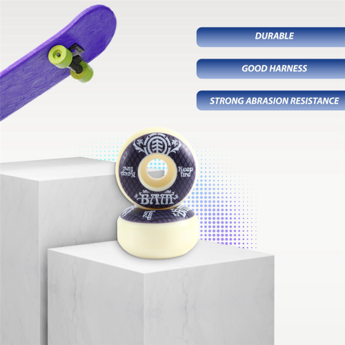 4 pièces de roues de skateboard de 54 mm PU 85A pour planche de rue 2