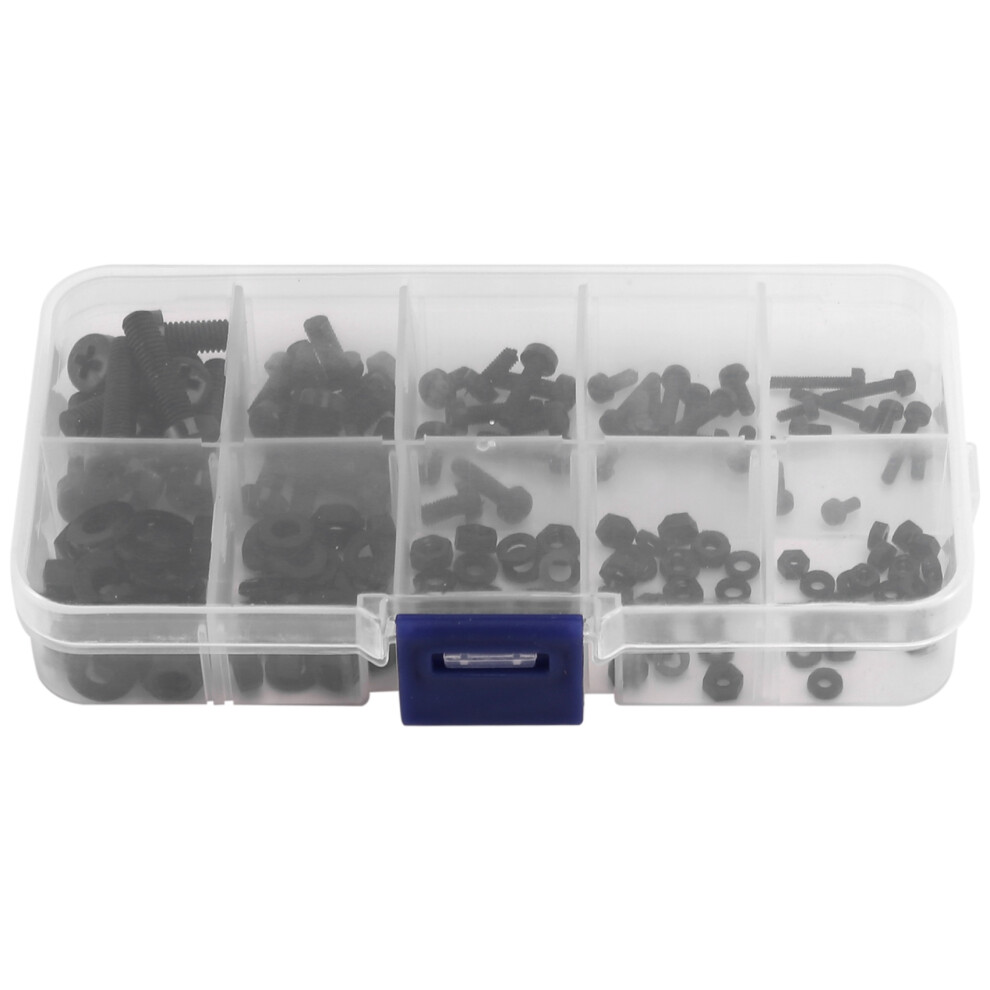 150Pcs M2 M2.5 M3 M5 Nylon Hex Screw Bolt Assortment Kit Black-image-OPC-PJ2Z7WT-NEW