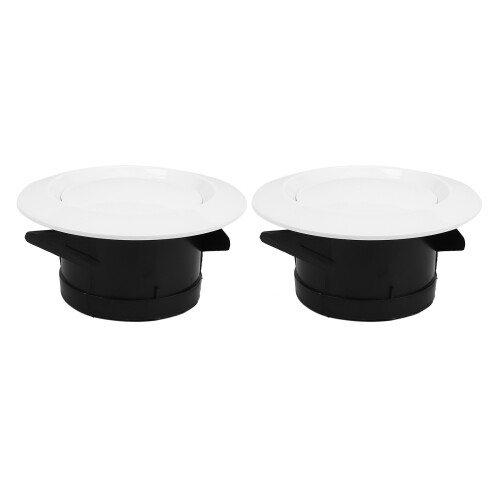 Lot de 2 grilles d'aération rondes réglables en ABS, blanches, pour soffite, 4 pouces