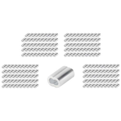 200PCS 1/16 Inch Cable Ferrule Set Aluminum Alloy Loop Sleeve 2