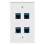 Plaque murale Ethernet 4 ports pour périphériques Ethernet Cat7/6/6E/5/5E - Bleue 1