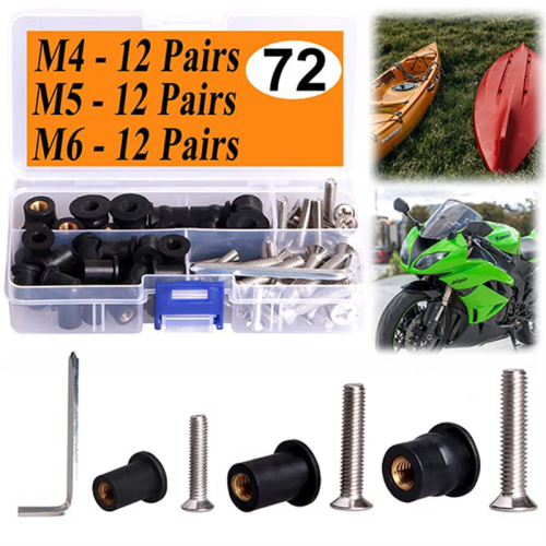 Kit de 36 paires d'écrous à sertir en néoprène M5/M6 avec vis. 1
