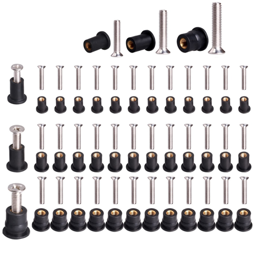 Kit de 36 paires d'écrous à sertir en néoprène M5/M6 avec vis.