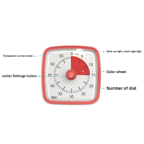 Timer da 60 minuti, timer per aula, timer per conto alla rovescia nero 2