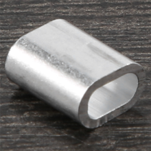 Conjunto de 100 terminais de alumínio para cabos de aço com furo único de 2,5 mm em aço inoxidável.