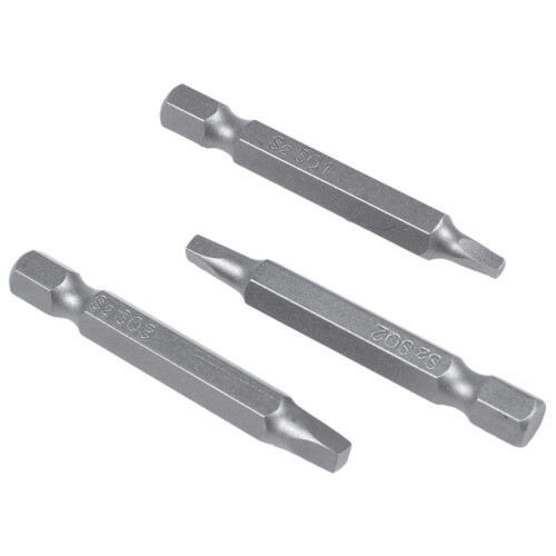 Set van 3 schroevendraaierbits met vierkante kop, 50 mm, 1/4 inch zeskant 1