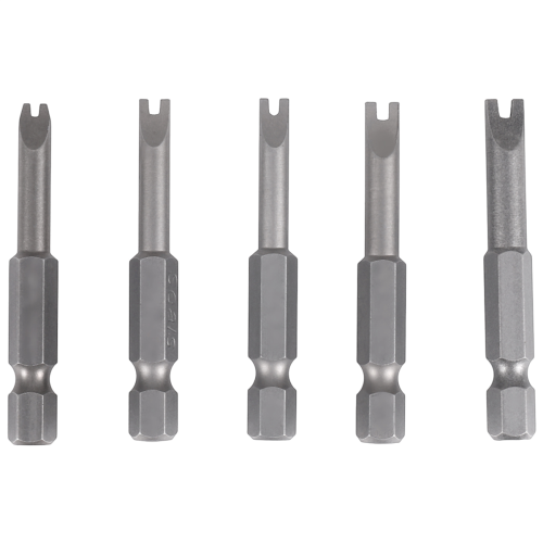 Conjunto de 5 bits de 1/4" com encaixe hexagonal magnético em formato de U. 2