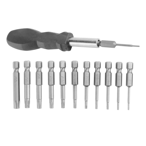 Conjunto de 12 peças de bits Torx com haste hexagonal de 1/4 de polegada, T5-T40, com 1 cabo 2