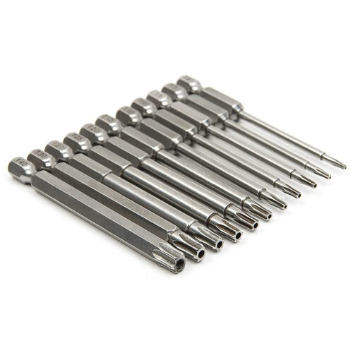 11 stuks T6-T40 Torx-schroevendraaierbitset, boorbits van 3 inch lang