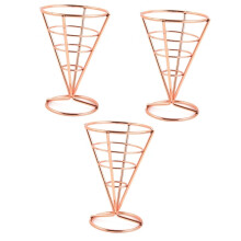 3part french fry holder french fry basket appetizer wire basket snack serving stand for restaurant