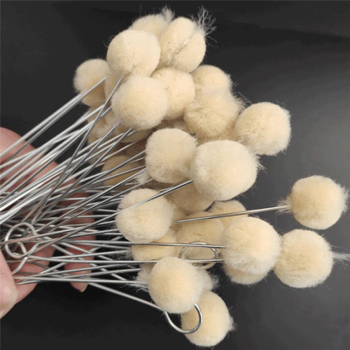 100Pcs Leather Carving Dyed Wool Ball Brush Oily Dye Daubing Tool 1