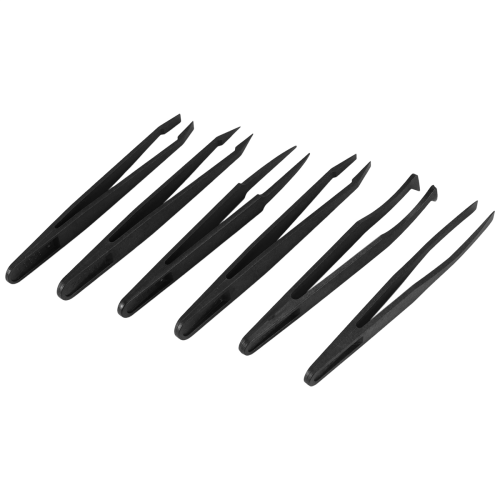 Kit de ferramentas antiestáticas com 6 pinças de plástico (preto) 2