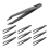 10 pinzette antistatiche con punta in plastica nera, lunghezza 12 cm 2