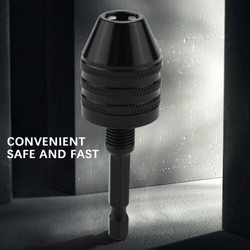 Mandrin de perçage sans clé 0,3-8 mm (1/4 pouce), adaptateur de perçage à queue hexagonale, noir 2