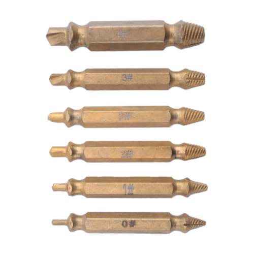 Kit de 6 extracteurs de vis endommagées, ensemble d'extracteurs de vis foirées 1