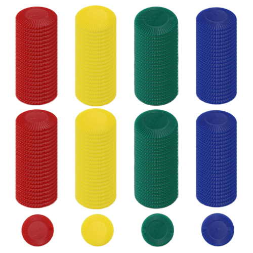 400 Pieces Plastic Poker Chips Game Chips 4 Colors Counter Card, 4 2