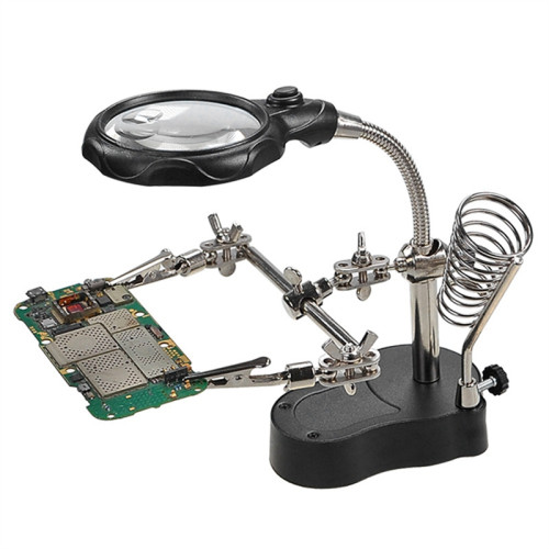 Support de table de soudure avec verre de protection, outil numérique avec lampe LED