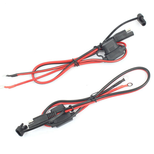 2Pcs Motorcycle Battery Charger Sae Charging Cable Sae Fuse 1