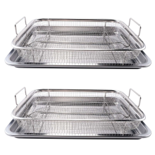 Basket for Oven,Stainless Steel Crisper Tray, 2-Piece Set