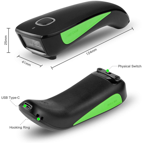 C740 Bluetooth Wireless 1D Barcode Scanner Pocket QR Bar Code 2