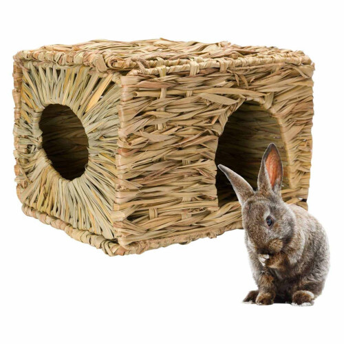 Guinea Pig Ferret Folding Straw Grass House 1