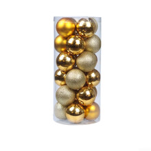Christmas bauble set, Christmas decoration set, Create a cheerful atmosphere with 24 Christmas baubles, 6 cm diameter (Yellow) Yellow