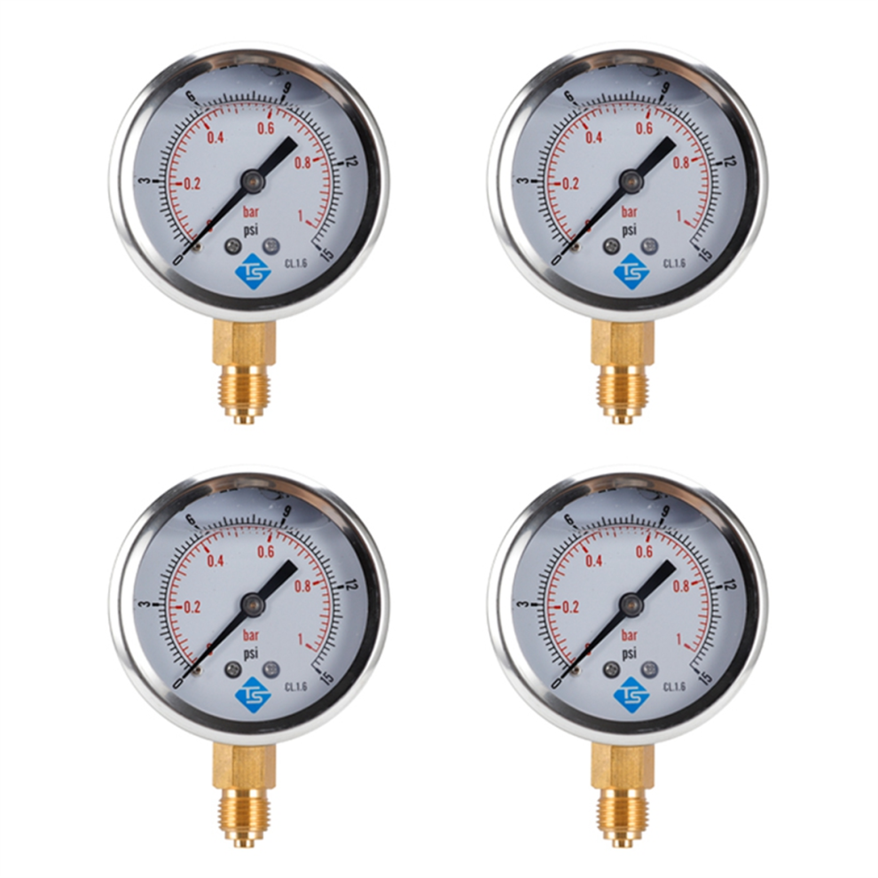 Low Pressure Pressure Gauge 0-1Bar 0- 15Psi 1/4 Inch 68Mm Dial 4711434770143