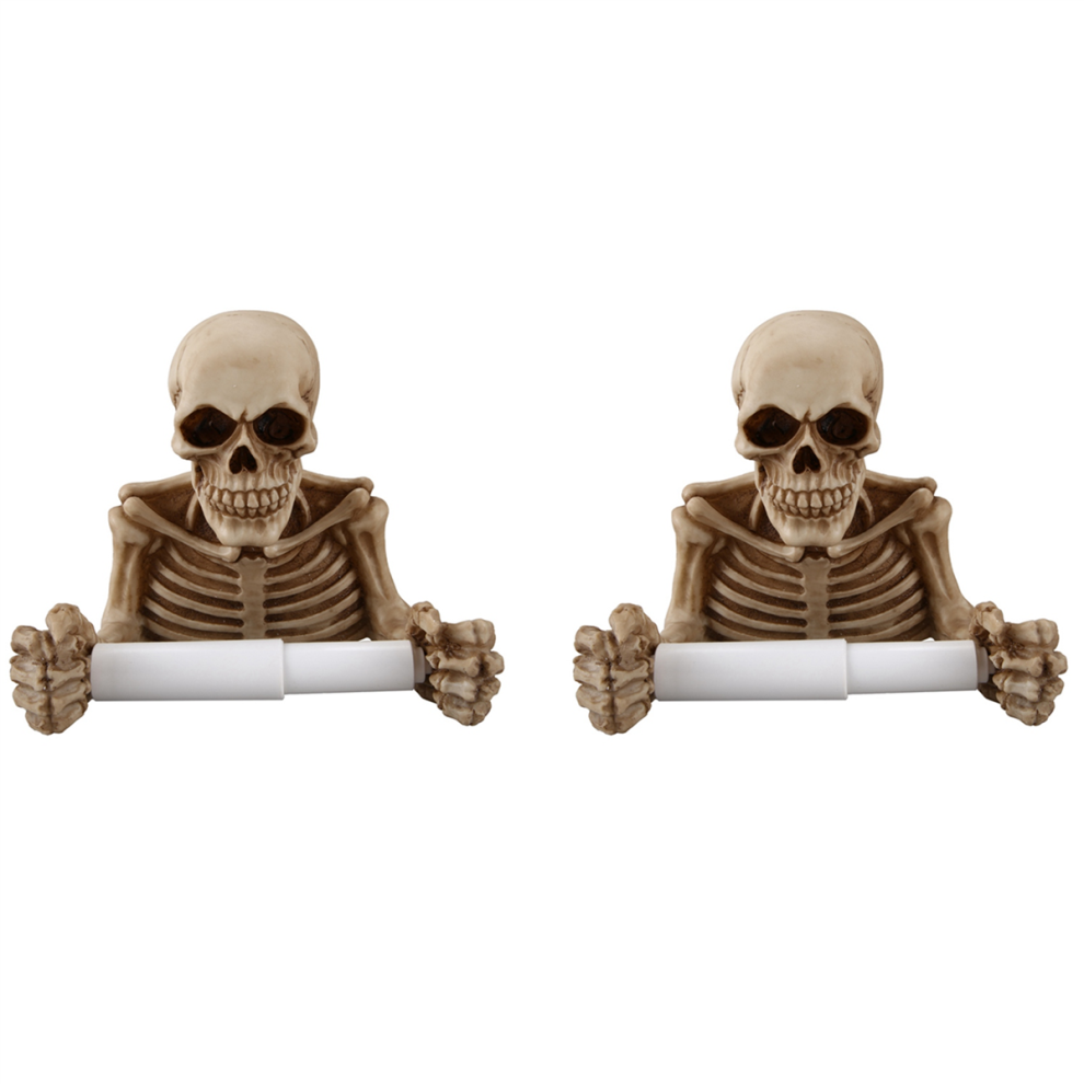 Skull Toilet Paper Holder Wall Mounted Bathroom Storage Box-image-OPC-PJ2ZM2Z-NEW
