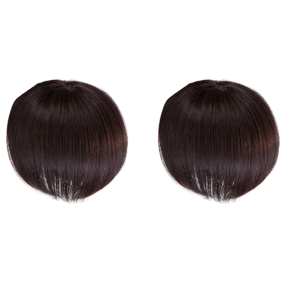Unisex Dark/Brown Topper Wig With Bangs Increase The Amount Of Hair C