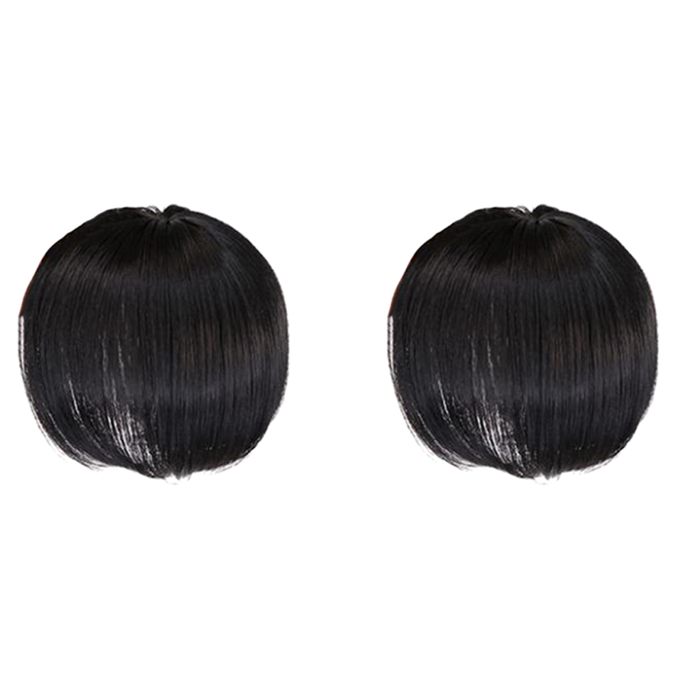 Unisex Black Topper Wig With Bangs Increase The Amount Of Hair A