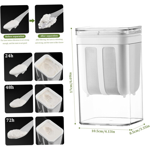 Greek Yoghurt Maker, Cheese Strainer with Fine Mesh and Lid 1