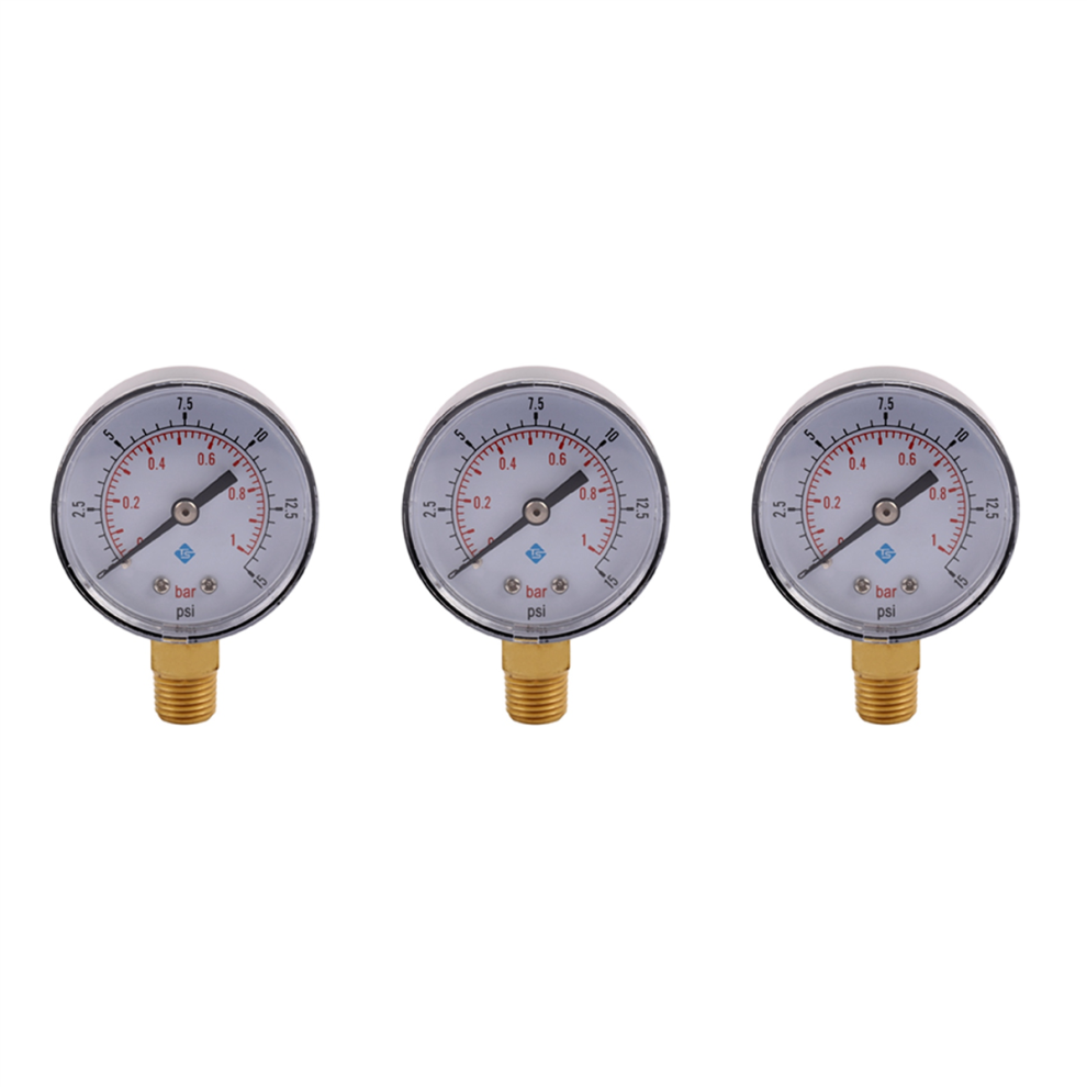 0-1Bar 50Mm Water Pressure Gauge Meter 1/4 Inch Npt Thread Manometer 4711434788667