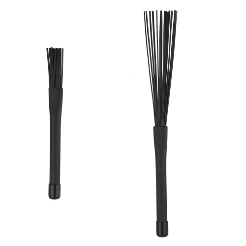 1 Pair Jazz Drum Brushes Retractable Drum Sticks 32 cm black 2