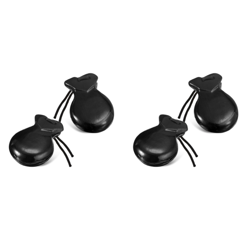 1 Pair Spanish Castanets Wood Hand Percussion Castanets(Black)
