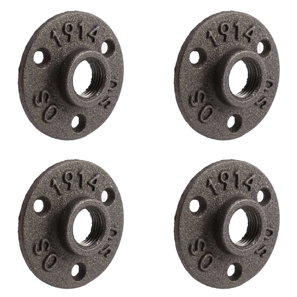 1/2 Inch Black Cast Iron Pipe Fittings Floor Flange Threaded 4711434794071