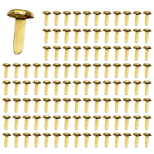 1/2 Inch Mini Paper Fasteners for Handicraft Projects,8 x 14 mm(Gold)