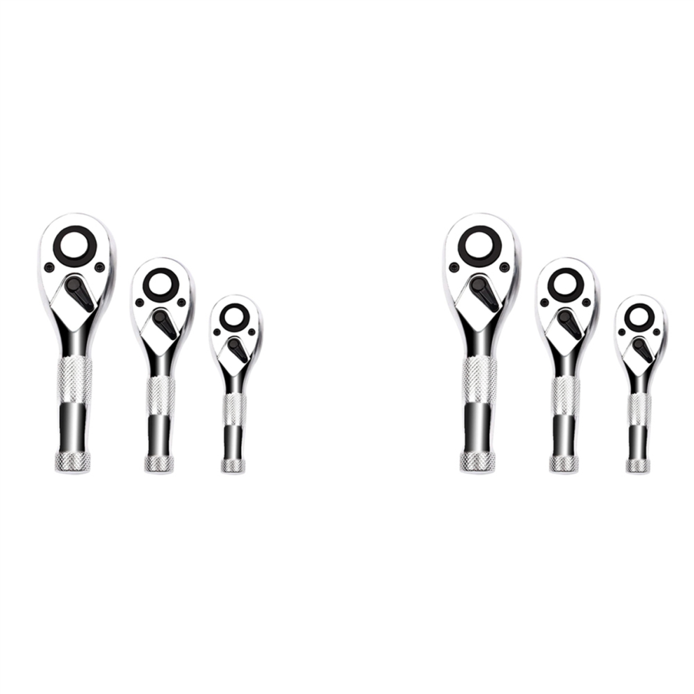 1/4, 3/8, 1/2 Inch Drive Stubby Ratchet Set 3Pc Mini Ratchet 72-Tooth 4711434795870